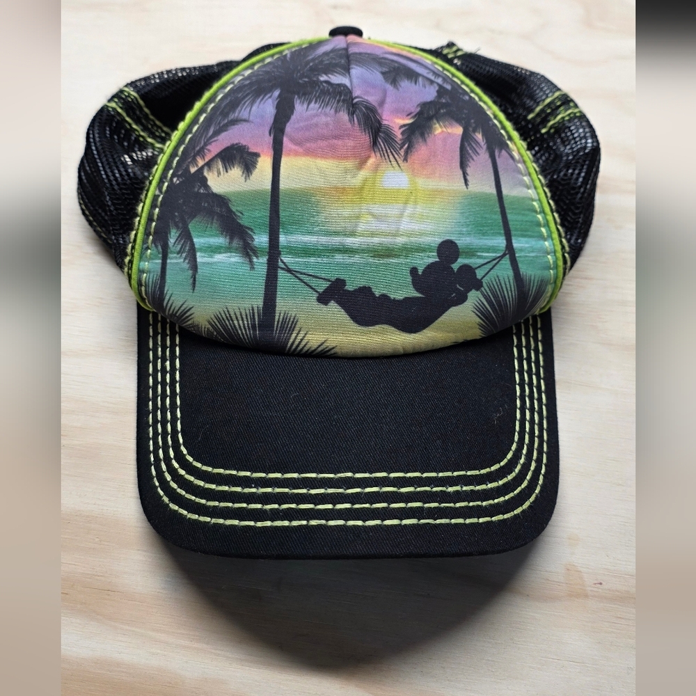 Tropical Sunset Mickey Hat Disneyland Snapbqck Mesh